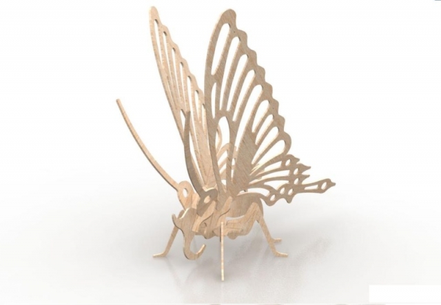 Dřevěné 3D Puzzle - Motýl