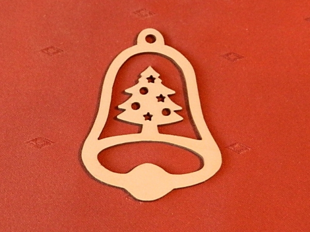 Dřevěná vánoční ozdoba - zvoneček